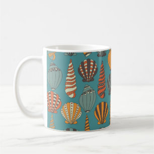 Taza De Café Patrón sin inconvenientes con conchas, iconos dib