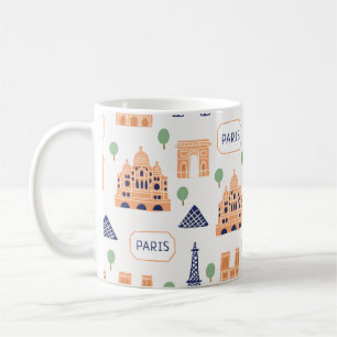 Taza De Café Patrón sin inconvenientes con parís de monumentos 