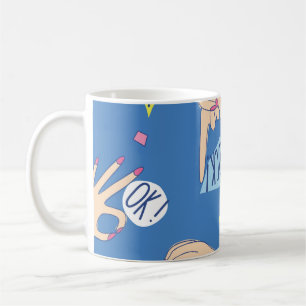 Taza De Café Patrón sin inconvenientes con varios gestos de man