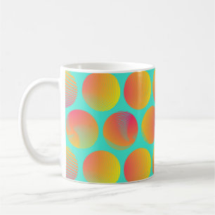 Taza De Café patrón sin inconvenientes en naranja azul sh