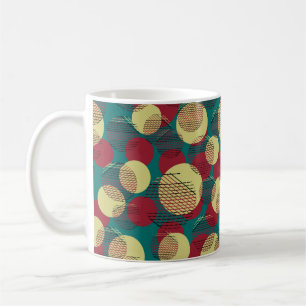 Taza De Café Patrón sin problemas con círculos y líneas.