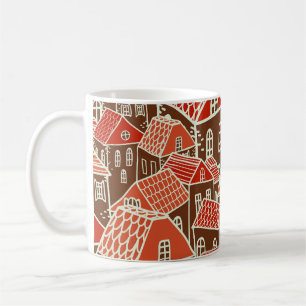 Taza De Café Patrón sin problemas de los edificios de la ciudad