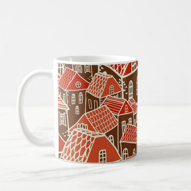 Taza De Café Patrón sin problemas de los edificios de la ciudad (Izquierda)