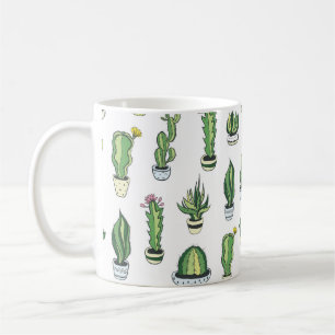 Taza De Café Patrón sin soldadura con cactus verdes y suculento