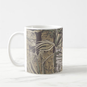 Taza De Café Patrón sin soldadura con hojas de palma, patrón br