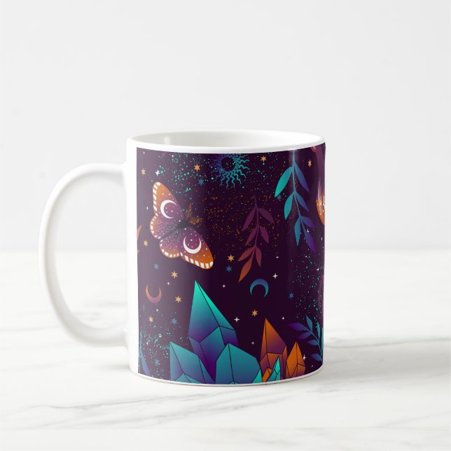 Taza De Café Patrón sin soldadura con mariposa espacial, crista (Izquierda)