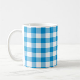 Taza De Café Patrón sin soldadura cuadrado de verificación azul