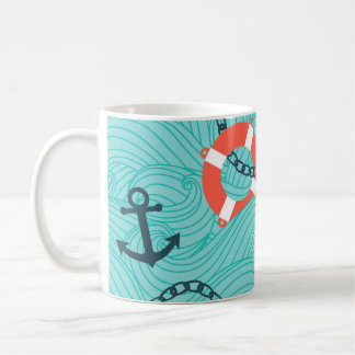 Taza De Café Patrón sin soldadura de atributos náuticos