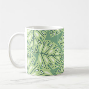 Taza De Café Patrón sin soldadura de la jungla botánica en verd