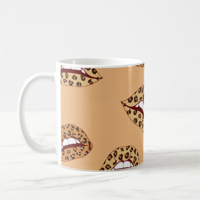 Taza De Café Patrón sin soldadura de los labios de impresión de (Izquierda)