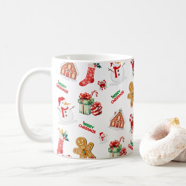 Taza De Café Patrón sin soldadura de los navidades (Con donut)