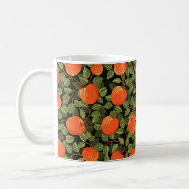 Taza De Café Patrón sin soldadura de manzanas con hojas verdes  (Izquierda)