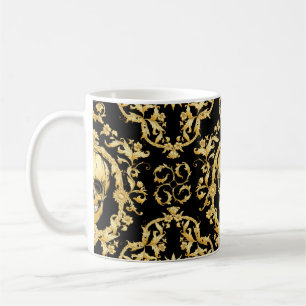 Taza De Café Patrón sin soldadura, fondo En barroco, rococó, v