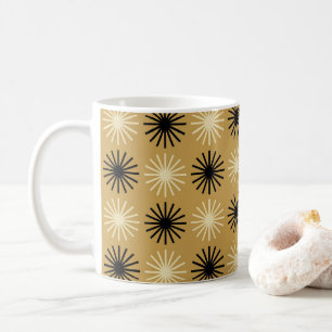 Taza De Café Patrón Starburst Moderno De Mediados Del Siglo