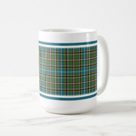 Taza De Café Patrón Tartán de lechón Azul Placa Irlandesa