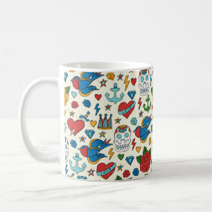 Taza De Café Patrón tatuaje sin fisuras.