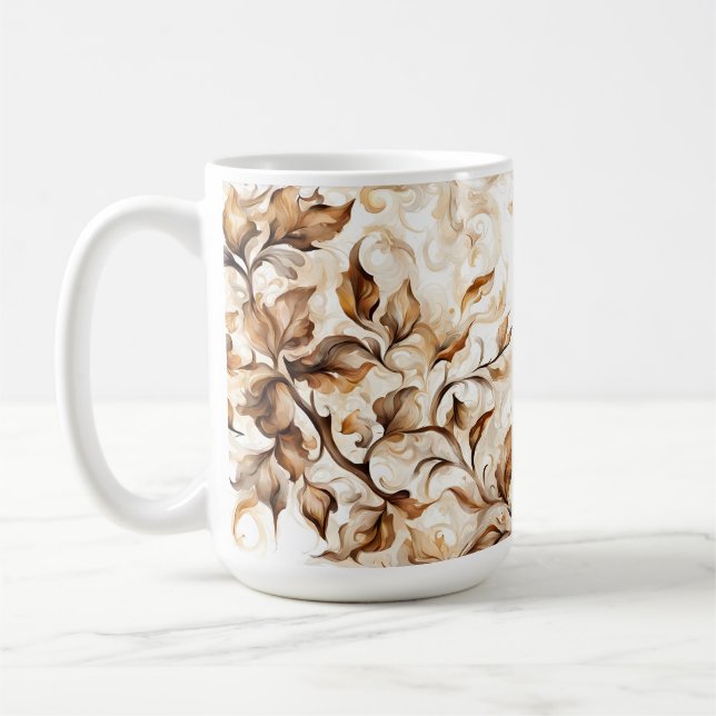Taza De Café Patrón teñido de café floral - Café Adictos (Izquierda)