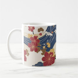 Taza De Café Patrón tradicional japonés de kimono