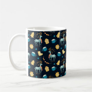 Taza De Café Patrón transparente de acuarela con cierres de nav