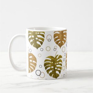 Taza De Café Patrón transparente de acuarela con trombol exótic