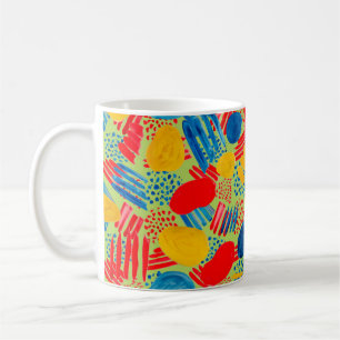 Taza De Café Patrón transparente de acuarela con un sencillo di