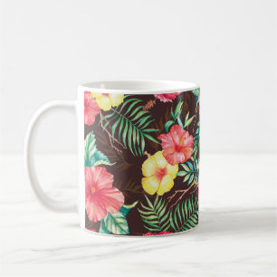 Taza De Café Patrón transparente de acuarela dibujada a mano co