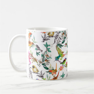 Taza De Café Patrón transparente de acuarela dibujado a mano co