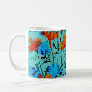 Taza De Café Patrón transparente de acuarela simple dibujado a