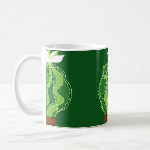 Taza De Café Patrón transparente de cactus verdes abstractos