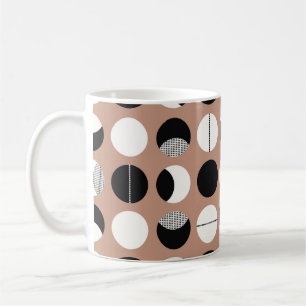 Taza De Café Patrón transparente de círculos negros y blancos