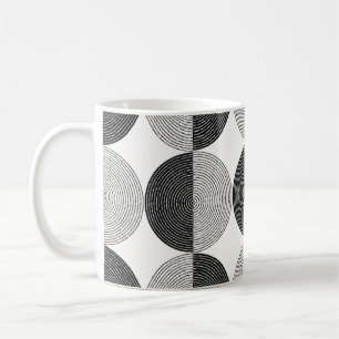 Taza De Café Patrón transparente de círculos negros y blancos