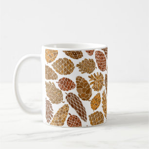 Taza De Café Patrón transparente de conos de pino