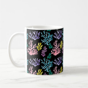 Taza De Café Patrón transparente de corales pintados en color d
