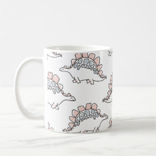 Taza De Café Patrón transparente de dinosaurios pequeños