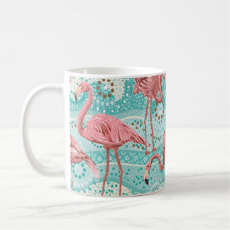 Taza De Café Patrón transparente de flamencos rosados