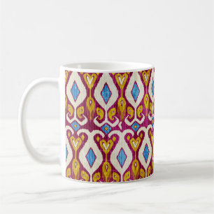 Taza De Café Patrón transparente de tejido de ikat tradicional