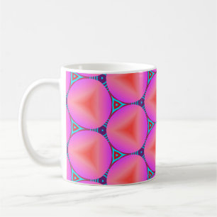 Taza De Café Patrón transparente y colorido con un diseño geomé