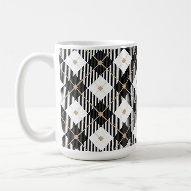 Taza De Café Patrón trendy de color blanco blanco (Izquierda)