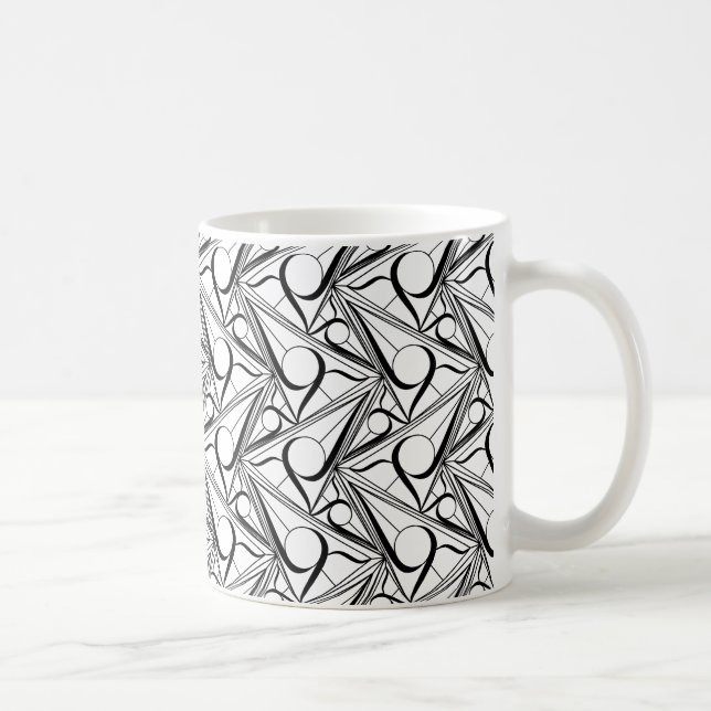 Taza De Café Patrón triangular con círculo (Derecha)