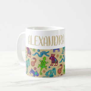 Taza De Café Patrón tribal primista de cultura africana mexican