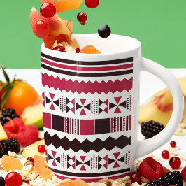 Taza De Café Patrón tribal rojo y negro