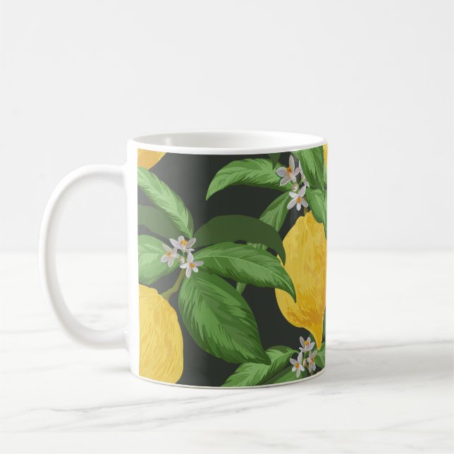 Taza De Café Patrón tropical de limón vintage (Izquierda)