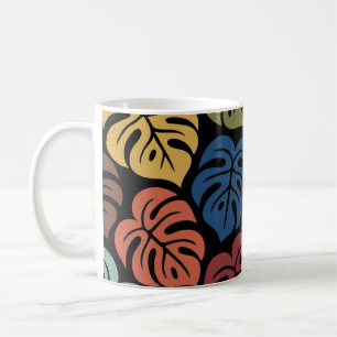 Taza De Café Patrón Tropical de Monstera