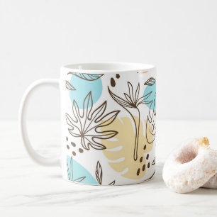 Taza De Café Patrón tropical de verano dibujado a mano