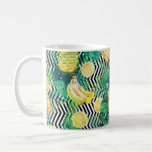 Taza De Café Patrón tropical sin foco con palma de limones de p