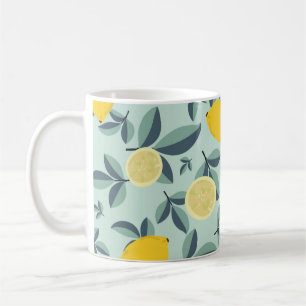 Taza De Café Patrón tropical sin soldadura con limones amarillo