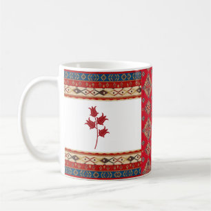 Taza De Café Patrón turco Oriental Frontera Azul Red Mug