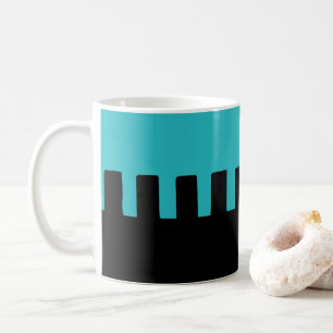 Taza De Café Patrón turquesa y negro elegante