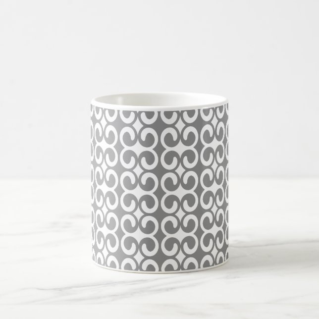 Taza De Café Patrón único gris plateado (Centro)