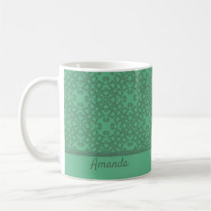Taza De Café Patrón verde de menta personalizado